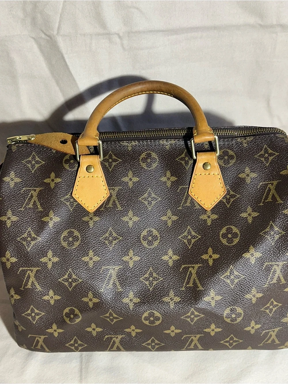 Louis Vuitton Monogram Speedy 30 Satchel in Brown and Tan